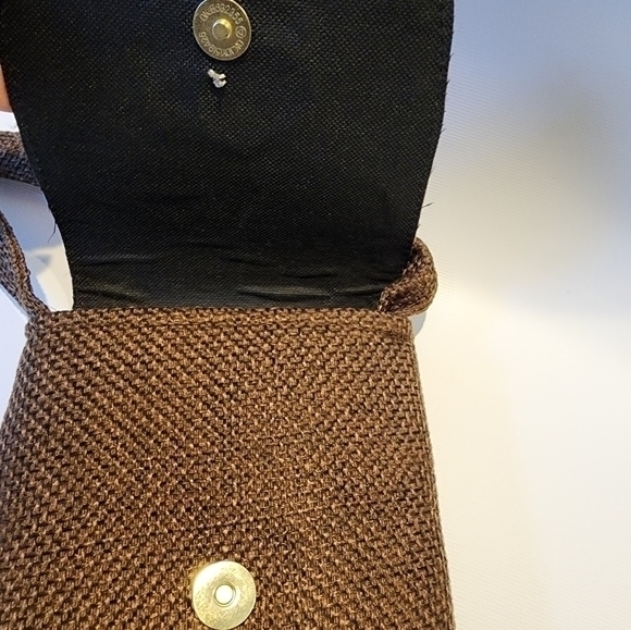 Bohemian Style Crossbody Pocketbook Brown Fabric, Multi Color Sripe, Beads New‎ - Picture 6 of 6